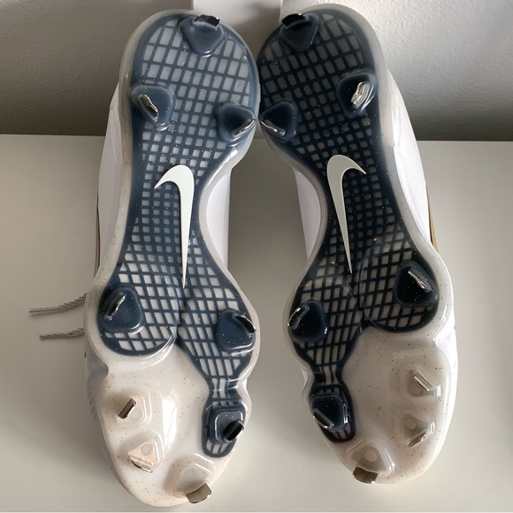 Nike Mens Force Zoom Trout 7 Pro White Gold 13 Baseball Metal Cleats CQ7224-106 - Picture 12 of 15